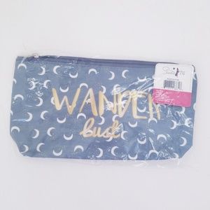 NWT Zipper pouch makeup bag moon wander lust